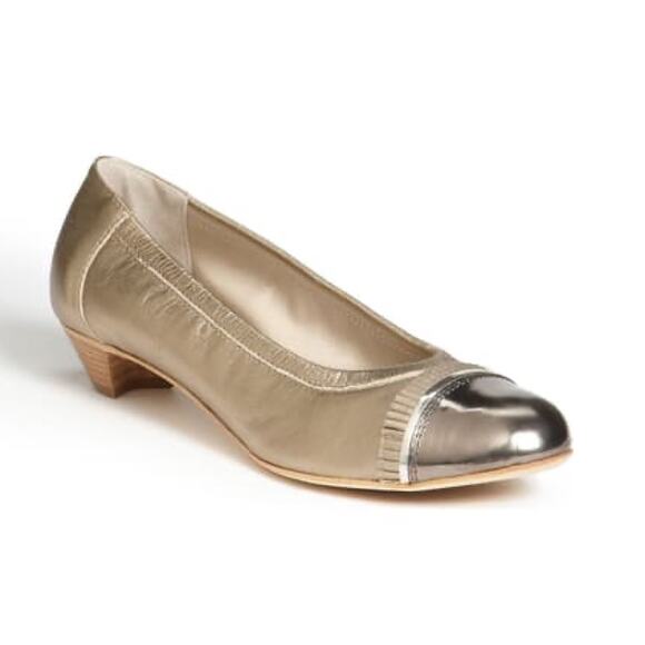 AGL Attilio Giusti Leombruni Pleated Pump Metallic - Picture 1 of 7